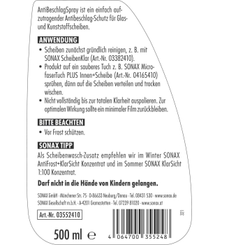 SONAX AntiBeschlagSpray